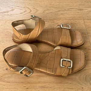 Freda Salvador Croc-Embossed Sandal